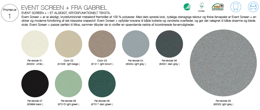 Götessons ScreenIT A30 Flexible bordskærm til skrivebord - 40 mm - 80 cm høj - Uden lynlås