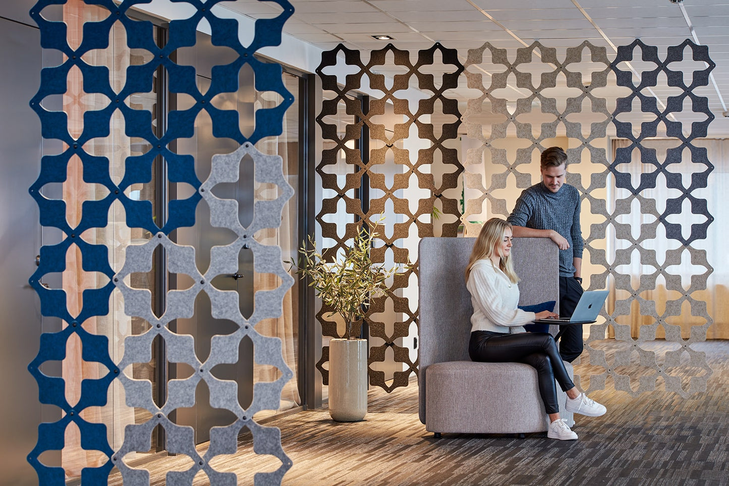 Cobogo akustik loftpanel, flere farver, 3-pak