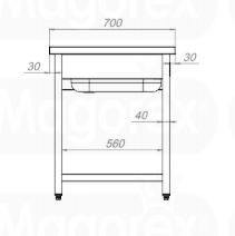 Stålbord og hylder efter mål - Mange tilvalg - 4 ugers levering