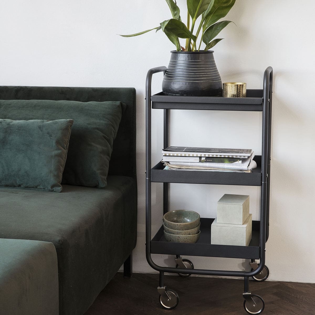 Trolley / Rullebord til kontor - 42x38 cm, 85 cm høj