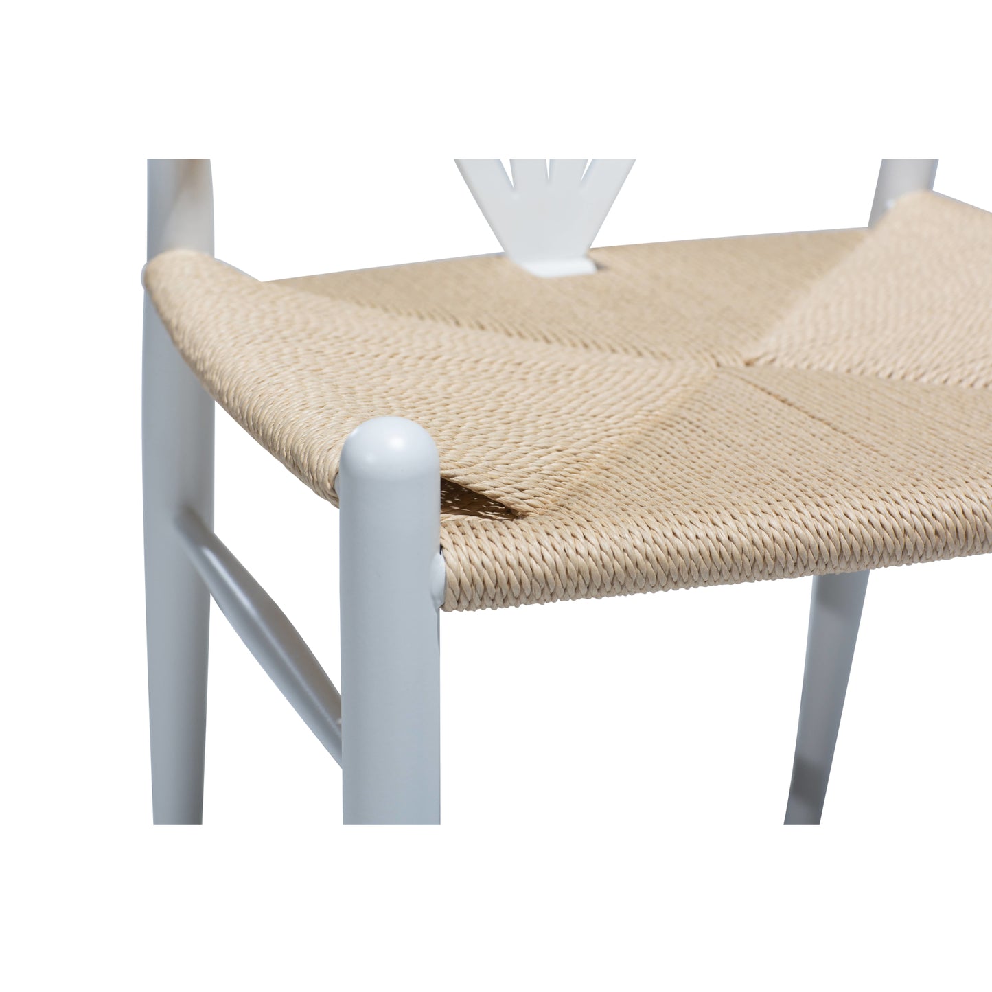 DELTA stole med sæde i naturflet - Hvid (2 stk.)