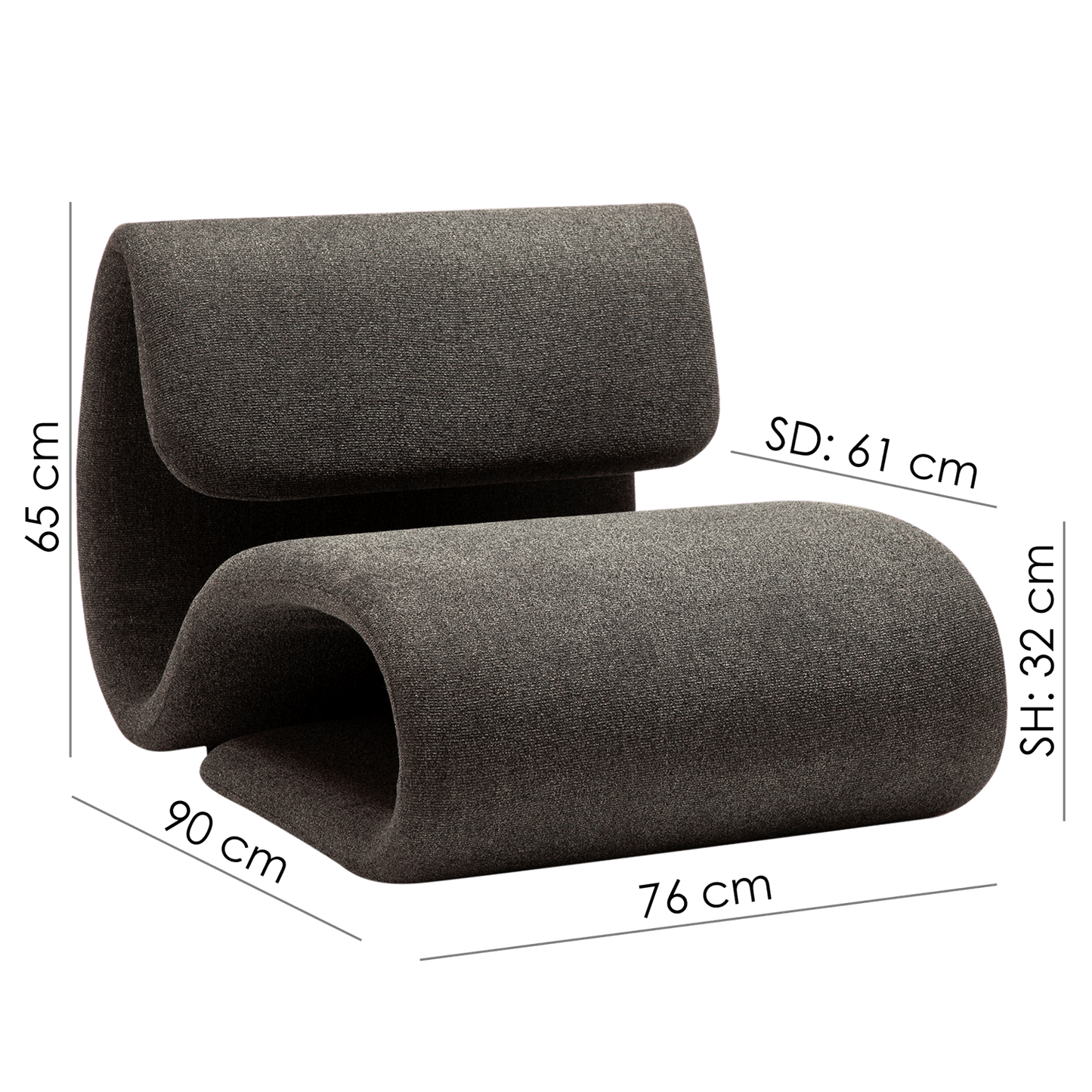 DUBNA - Lounge stol - Pebble Grey