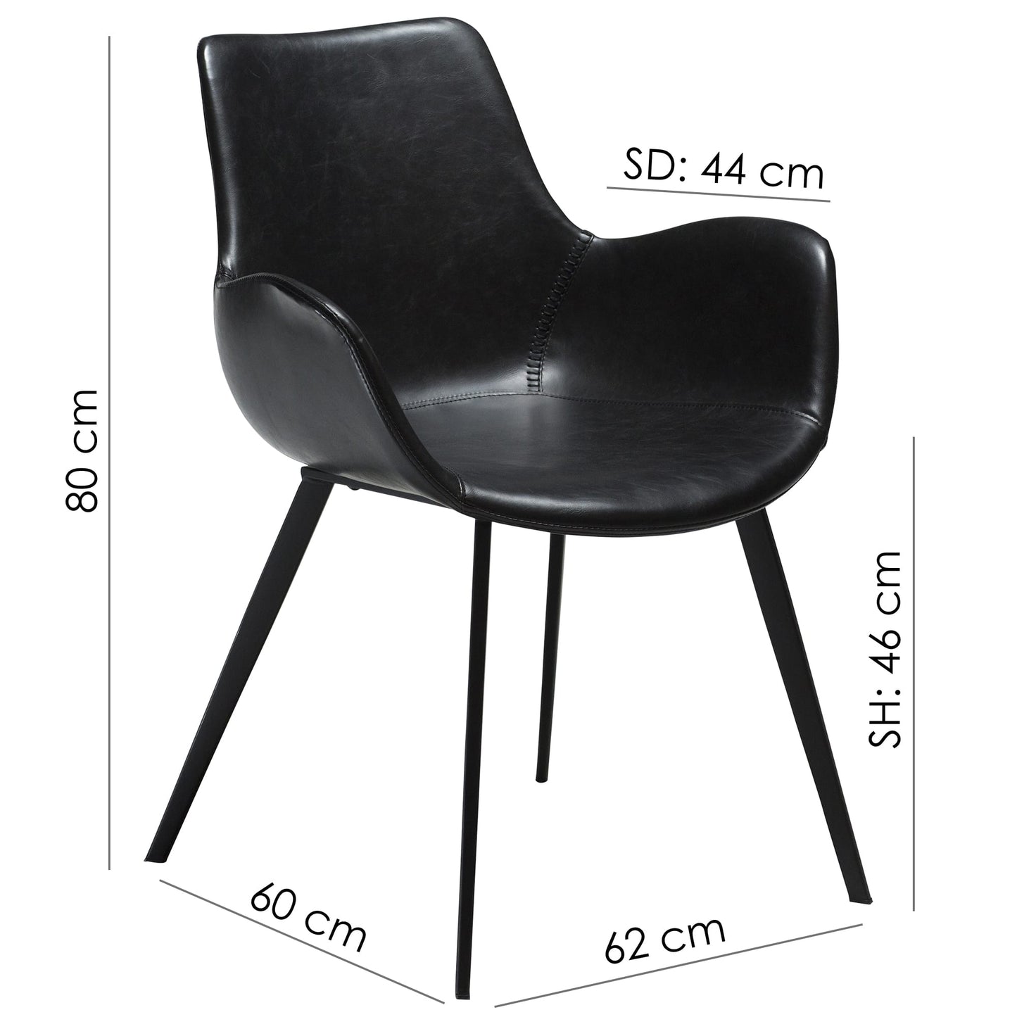 HYPE Stole med armlæn - Vintage Brun eller Sort (2 stk.)