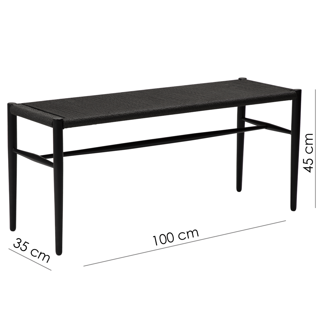 SAVA - Bænk - Sort - 2 stk.