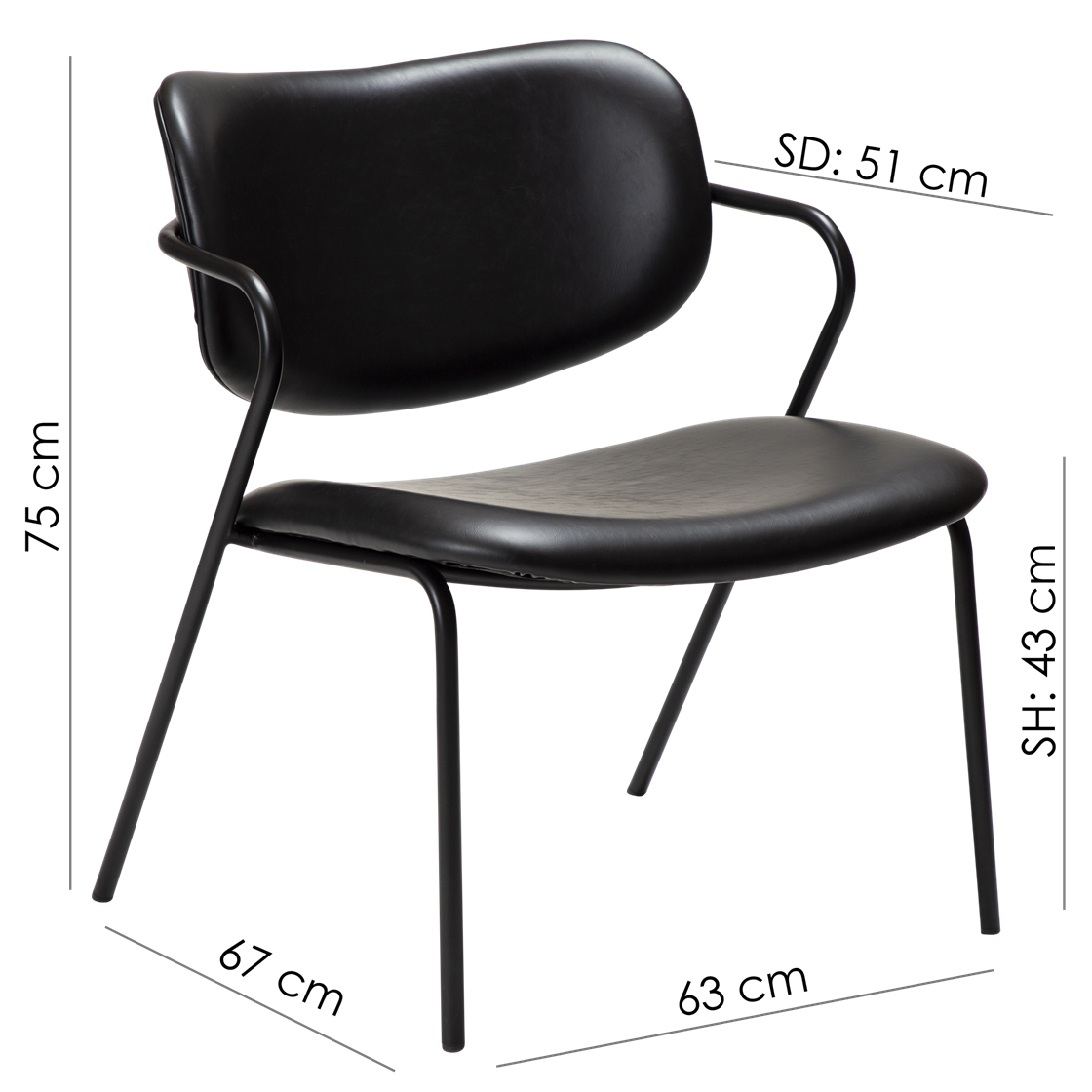 ZED - Lounge stol - Vintage art. leather