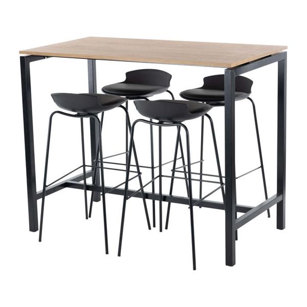 Højbord til kantine og restaurant - Decor-laminat eg - 130 x 70 cm - Indendørs [Fast lavpris]