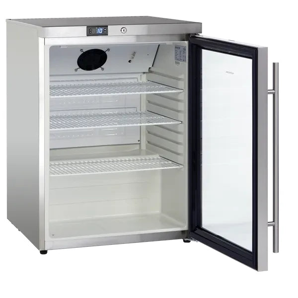 Scancool SK 145 GDE - Lavt displaykøleskab - 148 liter - 1,26 Kw/24 timer - 38 dB