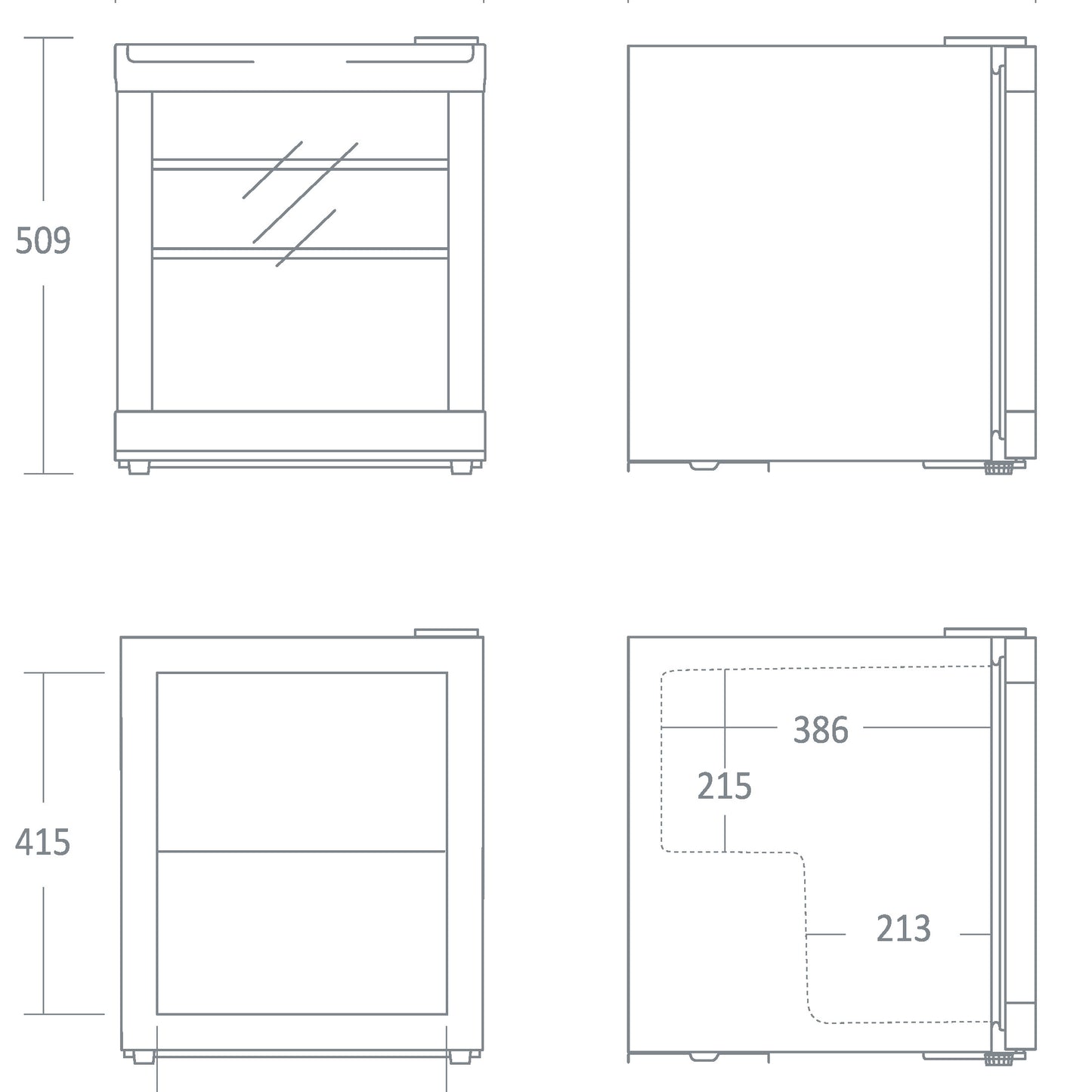 Coca Cola Coolcube GDE - Mini køleskab - 39 DB - 0,21 kW/24 timer - 51 cm høj
