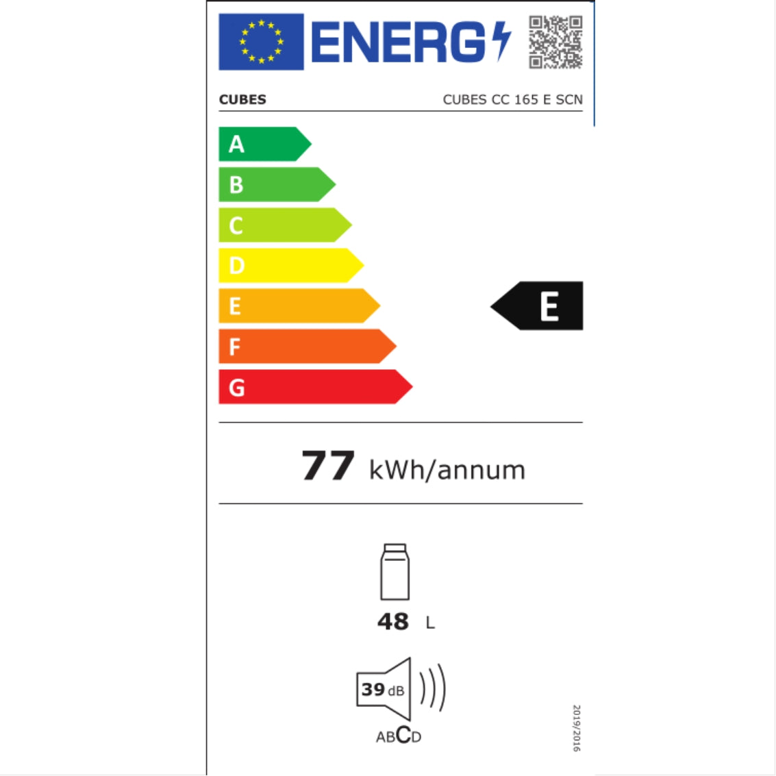 Coca Cola Coolcube GDE - Mini køleskab - 39 DB - 0,21 kW/24 timer - 51 cm høj