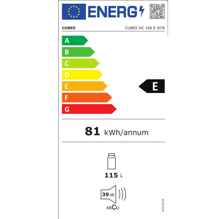 Coca Cola Highcube GDE - Mini køleskab - 39 DB - 0,22 kW/24 timer - 84,5 cm høj