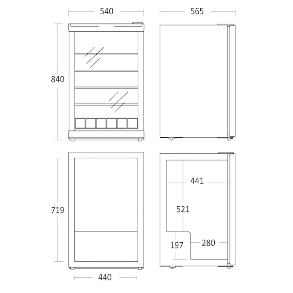 Coca Cola Highcube GDE - Mini køleskab - 39 DB - 0,22 kW/24 timer - 84,5 cm høj